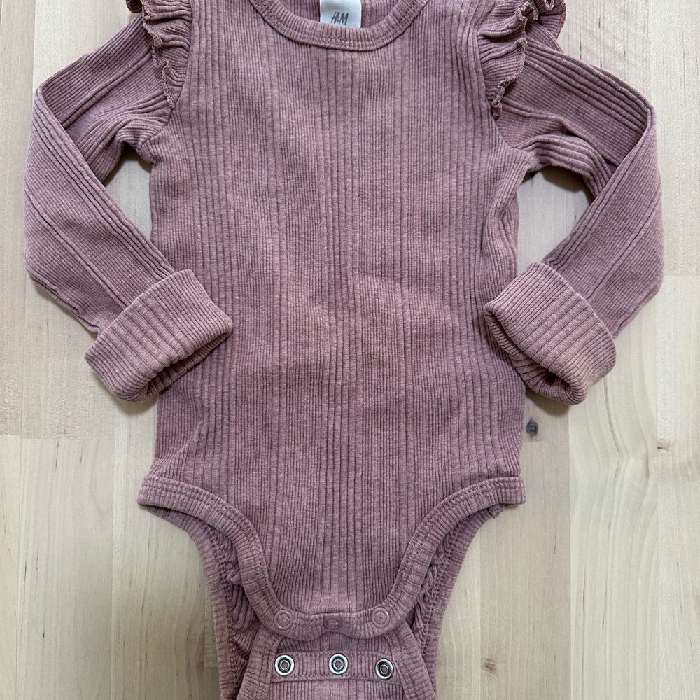 Pink Cotton Ribbed Adjustable Bodysuit - 6-9M